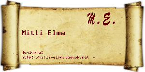 Mitli Elma névjegykártya